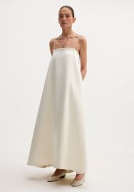 Voluminous satin dress | ivory at Rohe